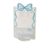 kokdid Pochettes de protection transparentes pour cartes avec base de support pour organiser et protéger vos cartes, bleu, 11.2*7cm