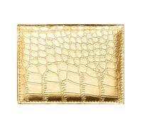 kokdid Porte-cartes de visite pour homme et femme en cuir synthétique avec fente pour certificat, cartes de crédit, organisé pour homme et femme, doré