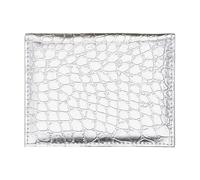 kokdid Porte-cartes de visite pour homme et femme en cuir synthétique avec fente pour certificat, cartes de crédit, organisé pour homme et femme, Argenté.