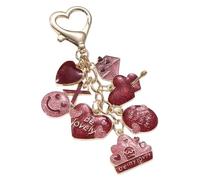 kokdid Porte-clés élégant en forme de cœur avec paillettes et pompons papillon pour sac à dos pour améliorer les styles, E