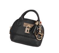 kokdid Porte-monnaie pratique en cuir synthétique robuste pour femmes, rouge à lèvres, cartes et câble de données, Noir , 10.5x4x8cm