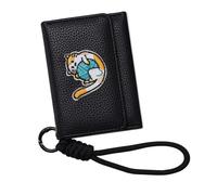 kokdid Portefeuille léger pour amoureux des animaux en cuir synthétique avec porte-cartes et dragonne facile à prendre en main, Noir