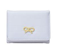 kokdid Portefeuilles pour femmes et filles avec porte-cartes de crédit à trois volets en cuir synthétique compact simple court pour femme, bleu, Beauté de masse