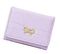 kokdid Portefeuilles pour femmes et filles avec porte-cartes de crédit à trois volets en cuir synthétique compact simple court pour femme, violet, Beauté de masse