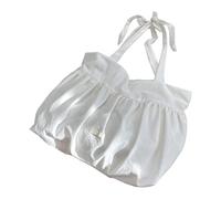 kokdid Sac à bandoulière élégant et pratique en toile avec sangle à nouer - Sac à main décontracté - Spacieux sous les bras - Pour un usage quotidien - Loisirs - Voyage, blanc, One Size