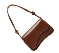 kokdid Sac à bandoulière tendance à rabat coloré avec fermeture en cuir PU pour le travail sous les bras pour femme Sac à bandoulière réglable, café, One Size
