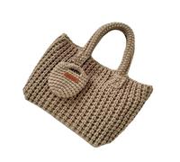 kokdid Sac à main ergonomique en fil de crochet avec grand espace de rangement en tricot pour les femmes tendance qui aiment les accessoires faits à la main Sac à main unique, kaki, One Size