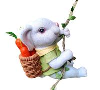 kokdid Statue de lièvre grimpant en résine - Décoration de jardin - Convient pour le jardin et l'intérieur - Cadeau festif - Figurine peinte à la main pour cour