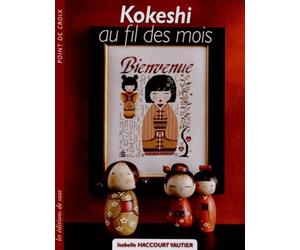 Kokeshi au fil des mois. Point de croix.