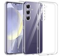 Kokio Coque pour Samsung Galaxy S24 5G,avec 2 Pièces Verre Trempé,Transparent étui de Protection, Très Mince Silicone Antichoc Bumper Housse,Coque pour Samsung S24 5G