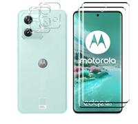 Kokio Verre Trempé pour Motorola Moto Edge 40 Neo, 2+2 Pièces Protection D'écran Film et Caméra Arrière Protecteur, 9H Dureté, Anti-Rayures, Sans Bulles, HD Transparent