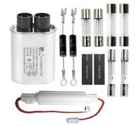 KOKISO Kit de pièces de rechange pour four à micro-ondes, condensateur HV 2100 V 1,0 uF, diode CL01-12, fusible à fusion lente 5 x 20 mm, fusible à fusion lente 6 x 30 mm 20 A, fusible 6 x 40 mm 0,75