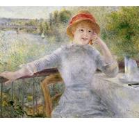 KOKITS Affiche D'art Moderne Art Mural Toile Peinture à l'huile classique Alphonsine Fournaise à la Grenouillère de Pierre Auguste Renoir pour la décoration intérieure 60x90cm