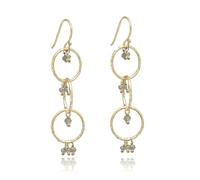 KOKO Boucles d'oreilles en Labradorite, Boucles d'oreilles en Pierres Naturelles pour Femme, Jeune Fille, Plaqué or 18k, dans une boîte cadeau