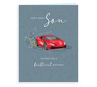 Koko Designs K70064 Carte d'anniversaire contemporaine avec inscription Great Son Blanc 20,3 x 15,2 cm