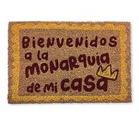 KOKO DOORMATS Paillasson d'entrée Original - Fibre de Coco et PVC - Paillasson extérieur Bienvenue à la monarchie, 40 x 60 cm - Tapis de Porte Originaux et Amusants
