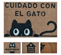 koko doormats Paillasson Entrée casa Original - Paillasson extérieur - Paillasson original et amusant - Fibre de coco et base en PVC - Tapis d'entrée maison - 60 x 40 cm (soin avec le chat)