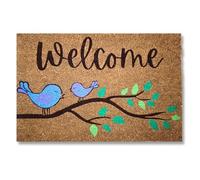 KOKO DOORMATS Paillasson Exterieur Entree Coco | Base PVC Antidérapante | Tapis d’Entrée Absorbant et Durable | Design Original pour Intérieur et Extérieur Abrité | 40x60 cm | Welcome - Oiseaux