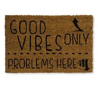 KOKO DOORMATS Paillasson Exterieur Entree Coco | Base PVC Antidérapante | Tapis d’Entrée Absorbant et Durable | Design Original pour Intérieur et Extérieur Abrité | 40x60 cm | Good Vibes Only