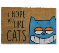 KOKO DOORMATS Paillasson Exterieur Entree Coco | Base PVC Antidérapante | Tapis d’Entrée Absorbant et Durable | Design Original pour Intérieur et Extérieur Abrité | 40x60 cm | I Hope You Like Cats