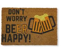 KOKO DOORMATS Paillasson Exterieur Entree Coco | Base PVC Antidérapante | Tapis d’Entrée Absorbant et Durable | Design Original pour Intérieur et Extérieur Abrité | 40x60 cm | Don't Worry Beer Happy