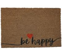 KOKO DOORMATS Paillasson Exterieur Entree Coco - Be Happy - Base PVC Antidérapante | 40 x 60 cm | Tapis d’Entrée Durable et Absorbant | Design Accueillant | Intérieur/Extérieur Abrité