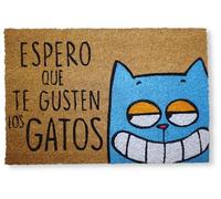 KOKO DOORMATS Paillasson Exterieur Entree Coco en Espagnol - Espero Que Te gusten Los Gatos - Base PVC Antidérapante | 40 x 60 cm | Tapis d’Entrée Durable et Absorbant | Design Accueillant