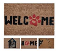 KOKO DOORMATS Paillasson Exterieur Entree Coco - Welcome - Paw - Base PVC Antidérapante | 40 x 60 cm | Tapis d’Entrée Durable et Absorbant | Design Accueillant | Intérieur/Extérieur Abrité