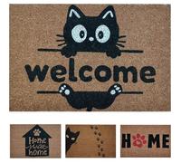 KOKO DOORMATS Paillasson Tapis Entrée Extérieur, Fibre Coco Base PVC | Antidérapant Absorbant | Welcome Chat 40x60cm