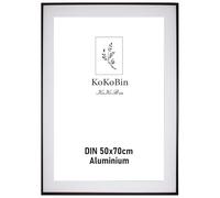 KoKoBin A4 21 x 30 cm Cadre en aluminium Cadre pour affiche en métal noir avec plexiglas incassable Cadre moderne avec séparateurs pour affiches photo Image (Noir 50 x 70)