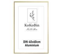 KoKoBin Cadre photo cadre photo en aluminium or métal avec verre acrylique incassable cadre photo moderne avec passe-partout pour images affiches photo or (or, 40 x 60)