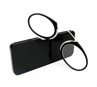 KoKoBin Lentilles de lecture unisexes Aide visuelle compacte Mini Nose Clip Lunettes de lecture sans branches Antidérapantes Aide à la lecture - Toujours à portée de main (Noir, 1, diopters)