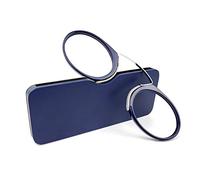 KoKoBin Lentilles de lecture unisexes Aide visuelle compacte Mini Nose Clip Lunettes de lecture sans branches Antidérapantes Aide à la lecture - Toujours à portée de main (bleu, 3, diopters)