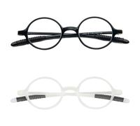 KoKoBin Lunette de Lecture Rétro Homme et Femme, lunette de lecture ronde, aide à la vue, lunette TR90 à monture complète, Lot de 2., 1/1.5/2/2.5/3/3.5
