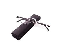KoKoBin Lunettes de lecture ultralégères TR90 sans monture avec étui à lunettes Aide à la lecture pour hommes et femmes (Noir, 2, diopters)