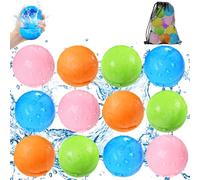 KOKODI Ballons d’eau réutilisables magnétiques auto-scellants, lot de 12 pièces en silicone, remplissage rapide. Jouets d’eau pour enfants 3+ et adultes, idéaux pour jardin, plage et fêtes d’été