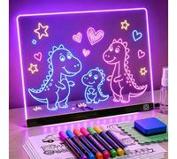 KOKODI Planche à Dessin LED Enfant Jouet, Tableau Lumineux 37x26cm avec 7 Stylos, USB-C, Jeu Créatif Éducatif, Cadeau Anniversaire Noël Garçon Fille (Noir)