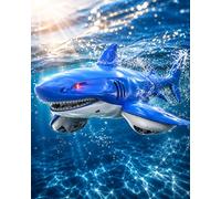 KOKODI Requin Robot télécommandé Lumineux pour Enfants dès 3 Ans - Jouet Aquatique étanche pour Piscine et Bain d'été, télécommande imperméable, Cadeau d'anniversaire Mixte garçon Fille
