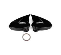KOKOGLGBTD Noir Brillant/Fiber De Carbone Chercher Siège Pour Leon MK2 1P Pour Ibiza MK4 6J 2008-2017 Rétroviseur Aile Couvre Casquettes Housse(Noir brillant)