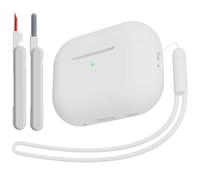 KOKOKA Coque Étui Compatible avec AirPods Pro 2/1 2023/2022/2019 avec Kit de Nettoyage et Lanière en Silicone, Housse en Silicone Etui de Protection pour Airpods Pro 2ᵉ/1ᵉ Génération, Blanc
