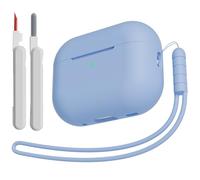 KOKOKA Coque Étui Compatible avec AirPods Pro 2/1 2023/2022/2019 avec Kit de Nettoyage et Lanière en Silicone, Housse en Silicone Etui de Protection pour Airpods Pro 2ᵉ/1ᵉ Génération, Sky Blue