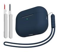 KOKOKA Coque Étui Compatible avec AirPods Pro 2/1 2023/2022/2019 avec Kit de Nettoyage et Lanière en Silicone, Housse en Silicone Etui de Protection pour Airpods Pro 2ᵉ/1ᵉ Génération, Midnight Blue