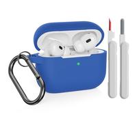 KOKOKA Coque Étui Protecteur Compatible avec AirPods Pro 2 2022 et 2019 avec Kit de Nettoyage, Housse en Silicone Etui de Protection pour Airpods Pro 2ᵉ et 1ᵉGénération avec Mousqueton, Bleu