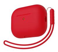 KOKOKA Coque Étui Protecteur Compatible avec Airpods Pro 3ᵉ Génération, Protection Complète, Housse en Silicone Etui pour AirPods Pro 3 avec Lanière, LED Avant Peut être Visible, Rouge