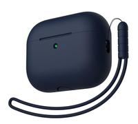 KOKOKA Coque Étui Protecteur Compatible avec Airpods Pro 3ᵉ Génération, Protection Complète, Housse en Silicone Etui pour AirPods Pro 3 avec Lanière, LED Avant Peut être Visible, Midnight Blue