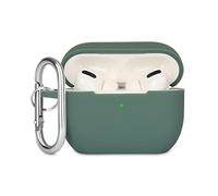 KOKOKA Coque Étui Protecteur Compatible avec AirPods Pro Case, Housse de Protection en Silicone Anti-Choc, Souple, Antidérapant Etui de Protection pour Airpods Pro 2019 avec Mousqueton, Deep Green