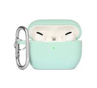 KOKOKA Coque Étui Protecteur Compatible avec AirPods Pro Case, Housse de Protection en Silicone Anti-Choc, Souple, Antidérapant Etui de Protection pour Airpods Pro 2019 avec Mousqueton, Turquoise