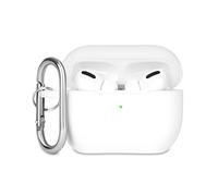 KOKOKA Coque Étui Protecteur Compatible avec AirPods Pro Case, Housse de Protection en Silicone Anti-Choc, Souple, Antidérapant Etui de Protection pour Airpods Pro 2019 avec Mousqueton, Translucent