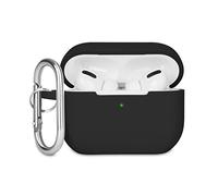 KOKOKA Coque Étui Protecteur Compatible avec AirPods Pro Case, Housse de Protection en Silicone Anti-Choc, Souple, Antidérapant Etui de Protection pour Airpods Pro 2019 avec Mousqueton, Noir