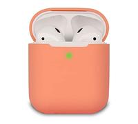 KOKOKA Coque Housse Étui Protecteur Compatible avec AirPods 2, Silicone Case Cover pour AirPods 2, Témoin LED Visible, Supporte la Charge sans Fil, Corail Orange